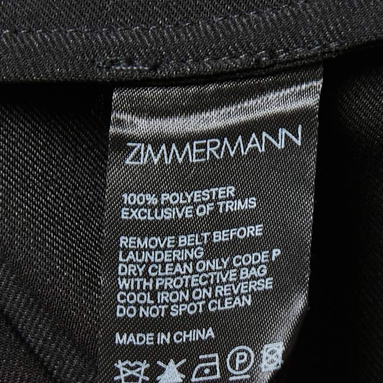Pre Owned Zimmermann Black Roll Collar Belted Mini Dress M