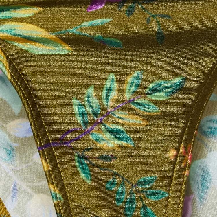 Pre Owned Zimmermann Multicolor All-Over Print Nylon Tropicana Bikini S