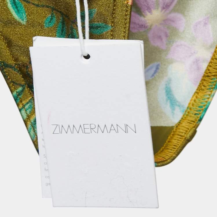 Pre Owned Zimmermann Multicolor All-Over Print Nylon Tropicana Bikini S