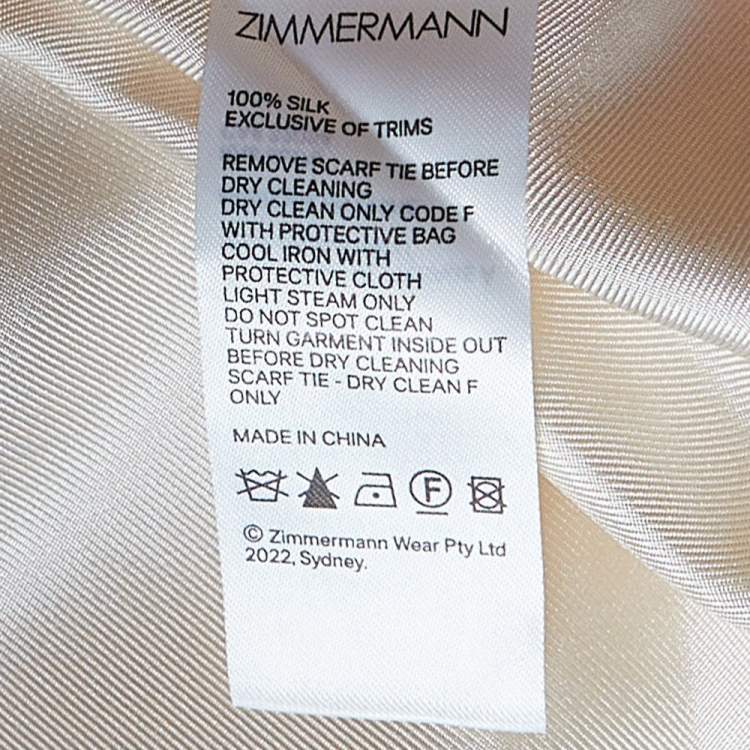 Pre Owned Zimmermann Cream Silk Celestial Frill Midi Dress S