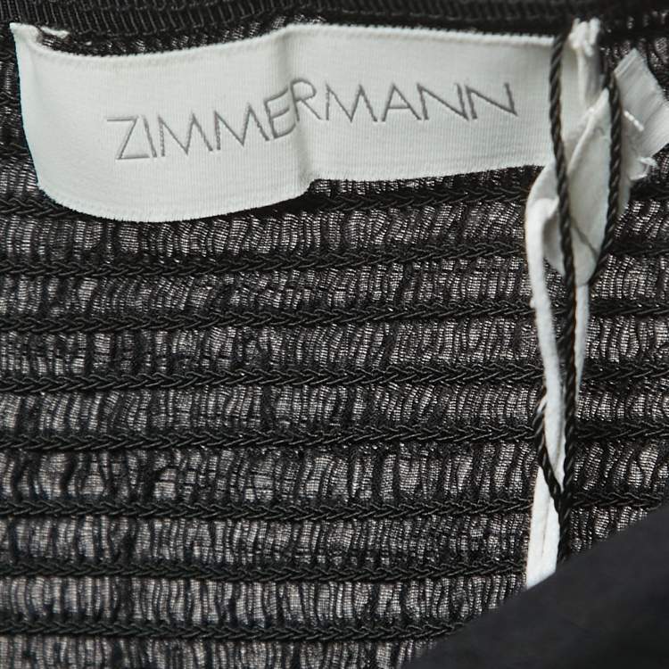 Pre Owned Zimmermann Black Cotton Twist Front Mini Dress L