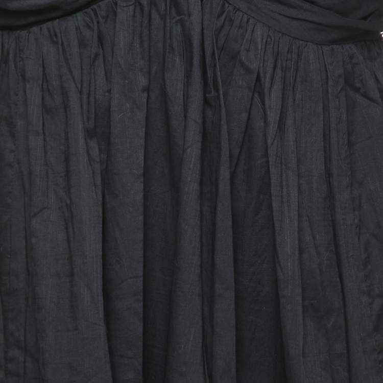 Pre Owned Zimmermann Black Cotton Twist Front Mini Dress L