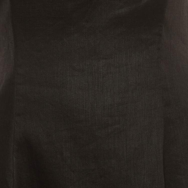 Pre Owned Zimmermann Black Linen Open-Back Midi Dress L