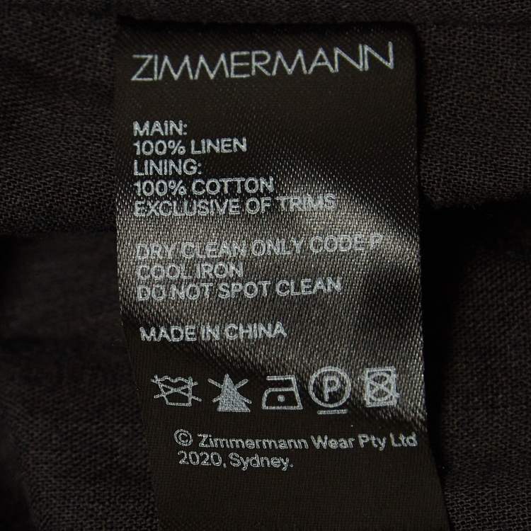 Pre Owned Zimmermann Black Linen Open-Back Midi Dress L