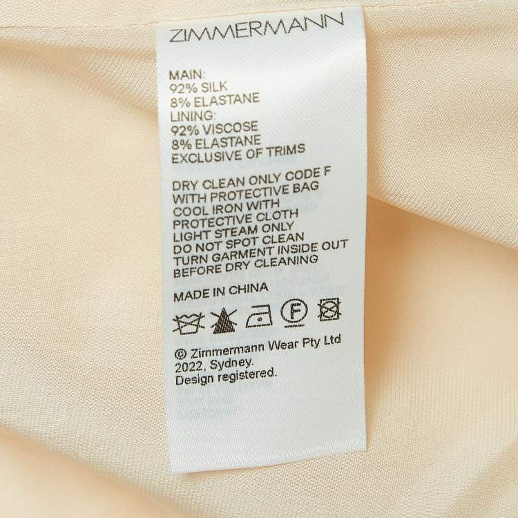 Pre Owned Zimmermann Beige Jersey Ruched Scarf Blouse L