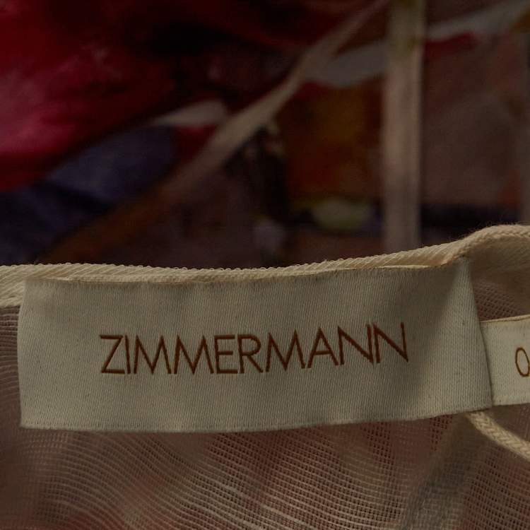 Pre Owned Zimmermann Multicolor Floral Print Linen-Blend Mini Dress S