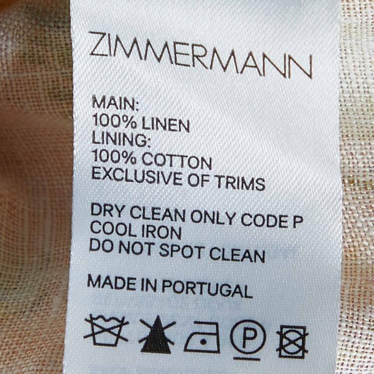 Pre Owned Zimmermann Beige Floral Printed Linen Corset Mini Dress M