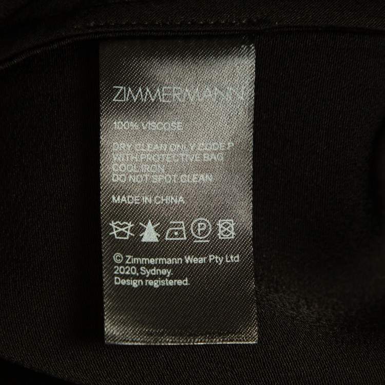 Pre Owned Zimmermann Black Crepe Mini Dress M