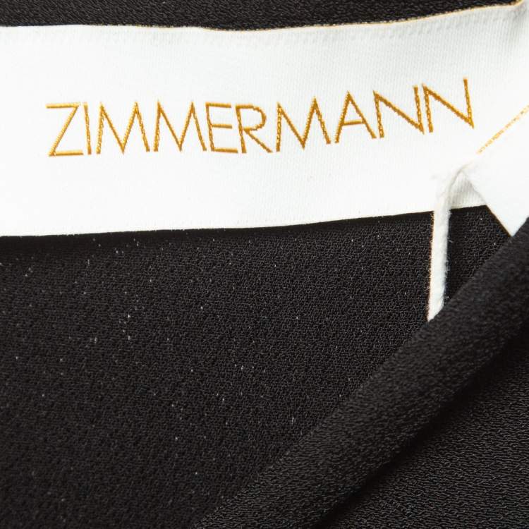 Pre Owned Zimmermann Black Crepe Mini Dress M