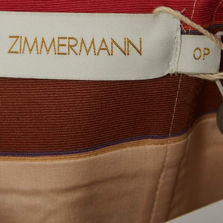 Pre Owned Zimmermann Multicolor Printed Cotton Peplum Top S