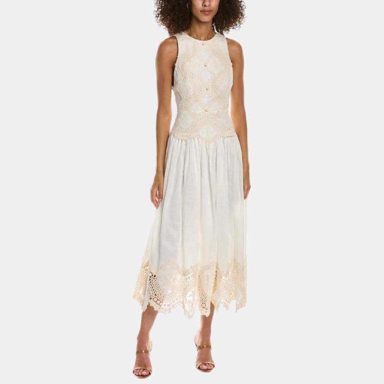 Zimmermann white linen outlet dress