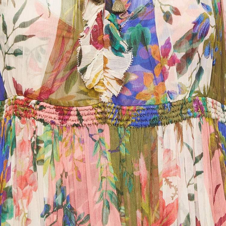 Pre Owned Zimmermann Multicolor Tropicana Print Silk Maxi Dress M