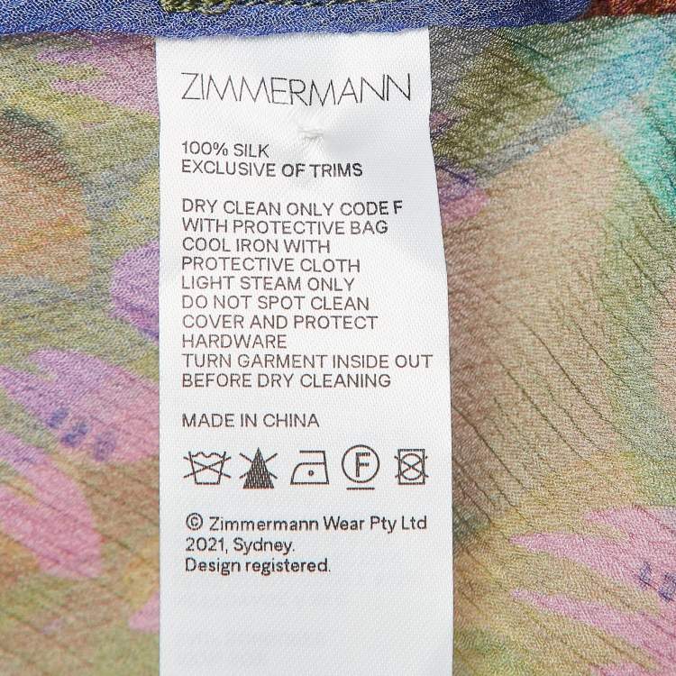 Pre Owned Zimmermann Multicolor Tropicana Print Silk Maxi Dress M