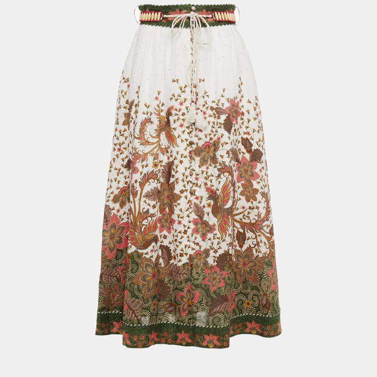 Pre Owned Zimmermann Cotton Midi Skirt 3