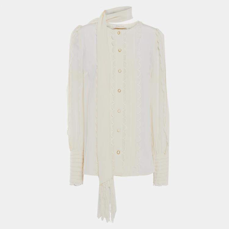 Pre Owned Zimmermann Silk Long Sleeved Top 1