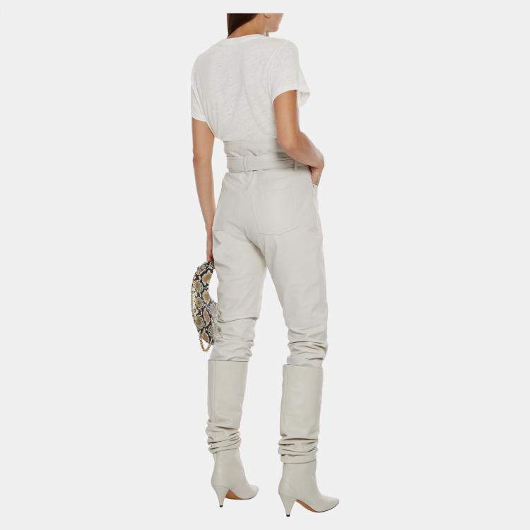Pre Owned Zimmermann Ivory Linen Lucky Sequin T-Shirt M (SIZE 2)