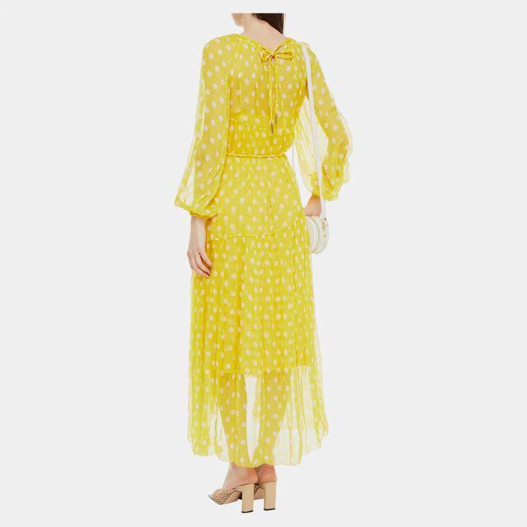 مملوكة مسبق�ًا Zimmermann Yellow Dotted Silk Midi Dress L (2)