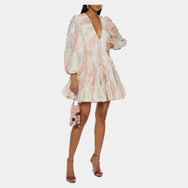 Zimmermann Pink Patchwork Silk Pleated Mini Dress M (SIZE 2) Zimmermann |  TLC