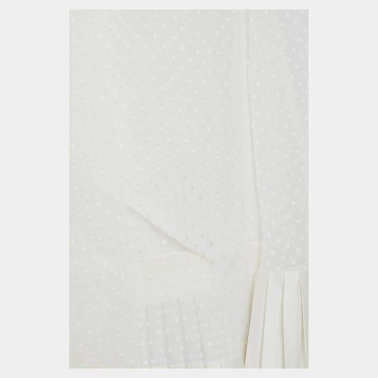 Pre Owned Zimmermann White Dotted Chiffon Blouse L