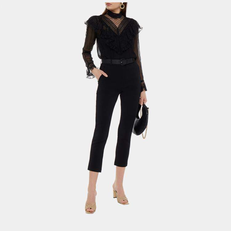 Pre Owned Zimmermann Black Crepe Stovepipe Pants M