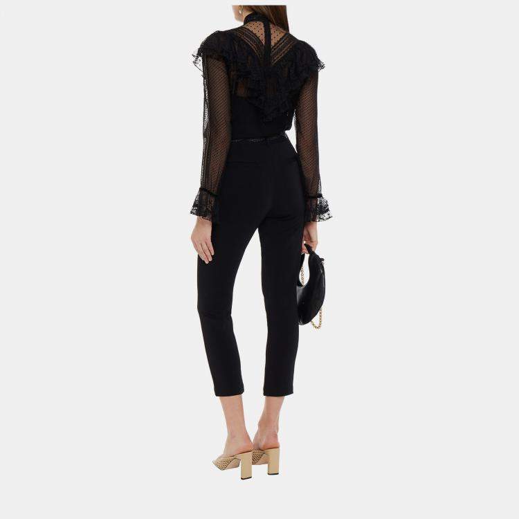 Pre Owned Zimmermann Black Crepe Stovepipe Pants M