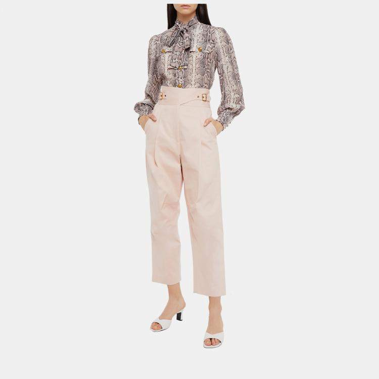 مملوكة مسبقًا Zimmermann Pink Gabardine Buckle Pants Size M (2) 