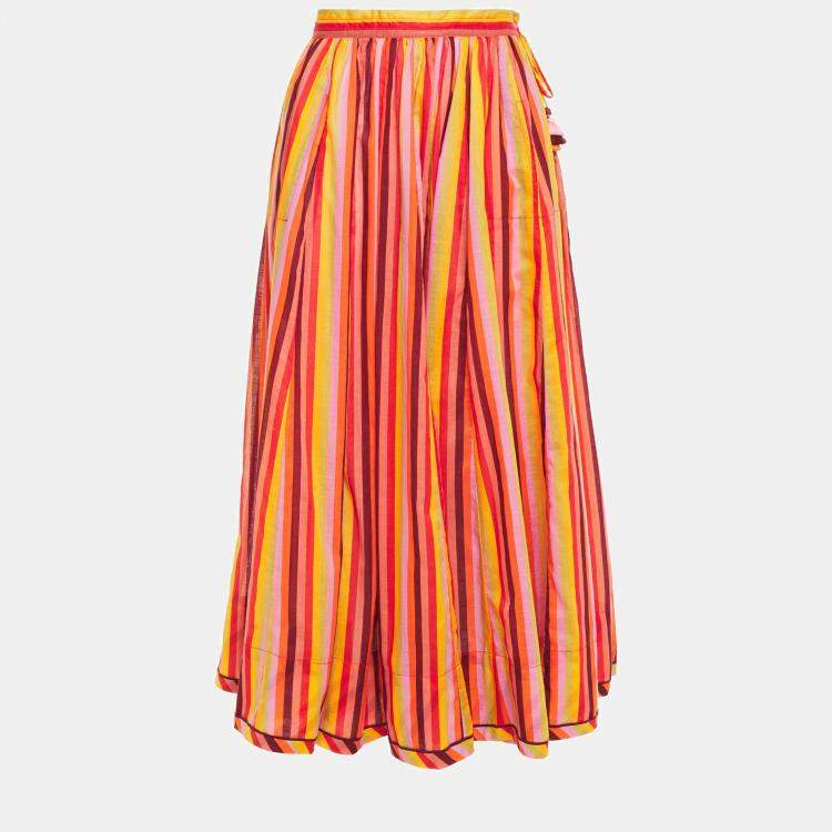 Pre Owned Zimmermann Cotton Midi Skirt 2