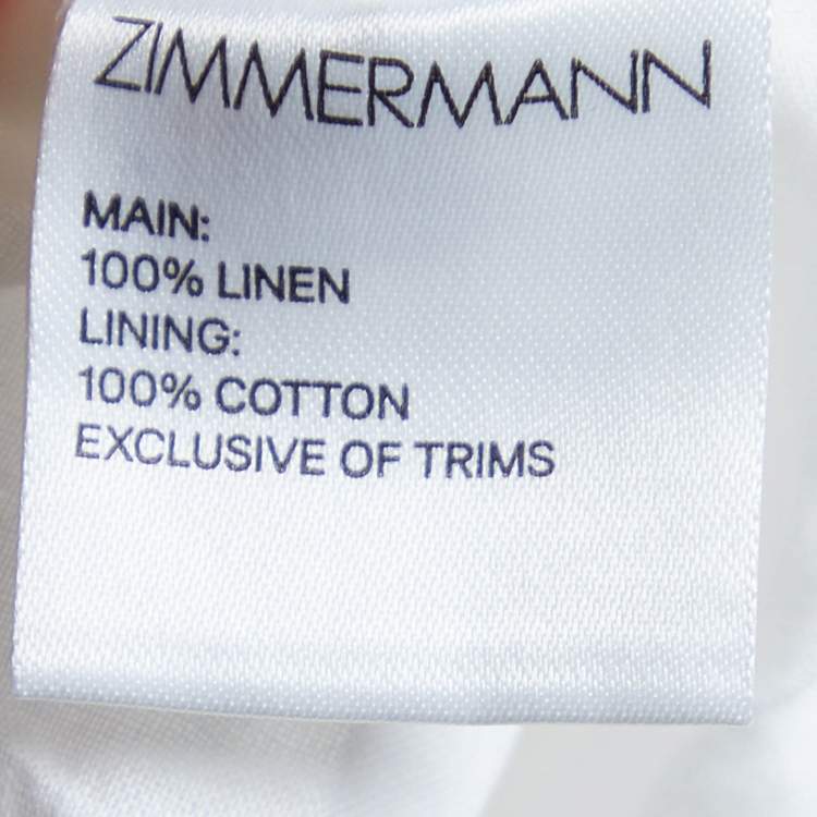 Pre Owned Zimmermann Yellow Stripe Print Linen Flared Dress S