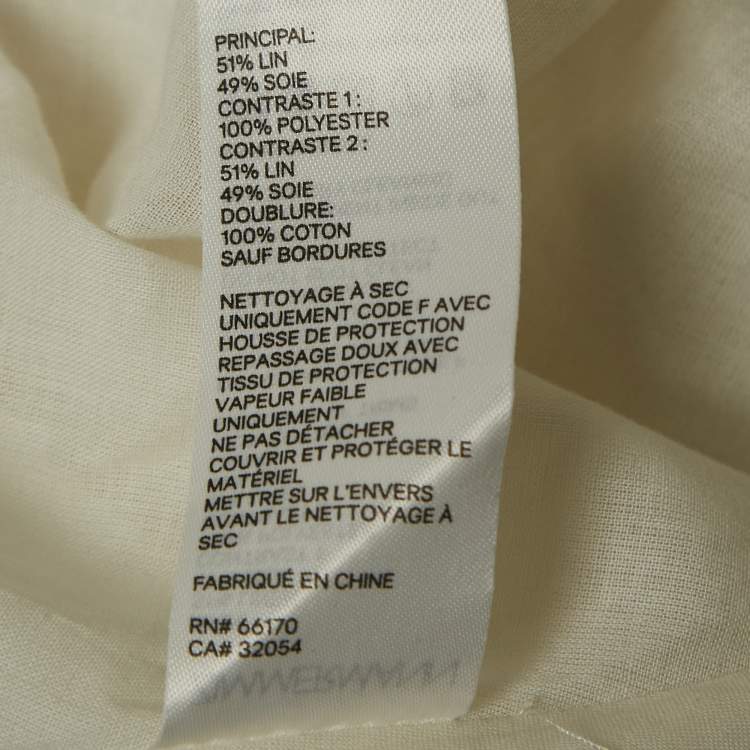 Pre Owned Zimmermann Off-White Linen Blend Eyelet Detail Mini Dress XS