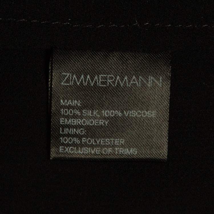 Pre Owned Zimmermann Black Broderie Anglaise Silk Lace-up Jumpsuit M