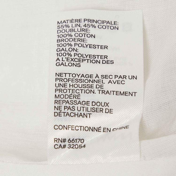 Pre Owned Zimmermann White Peggy Embroidered Cotton Blend Midi Dress M