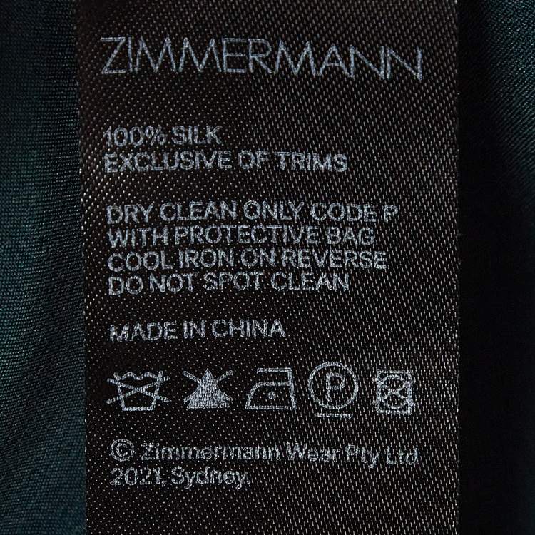 Pre Owned Zimmermann Green Silk Wrap-Around Mini Dress M
