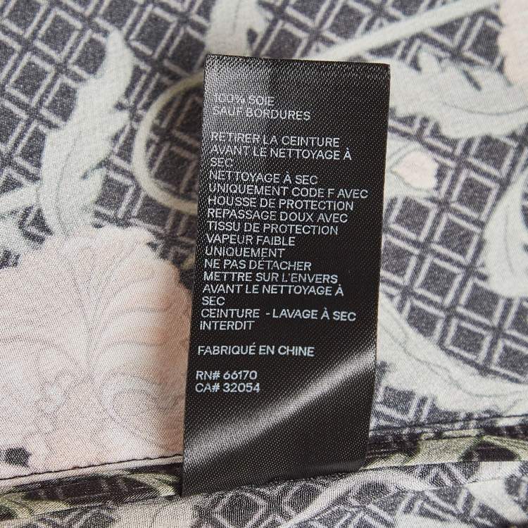 Pre Owned Zimmermann Black Floral Print Silk Belted Trousers L