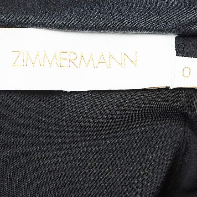 Pre Owned Zimmermann Black Satin Cowl Neck Maxi Dress S