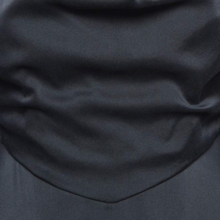 Pre Owned Zimmermann Black Satin Cowl Neck Maxi Dress S