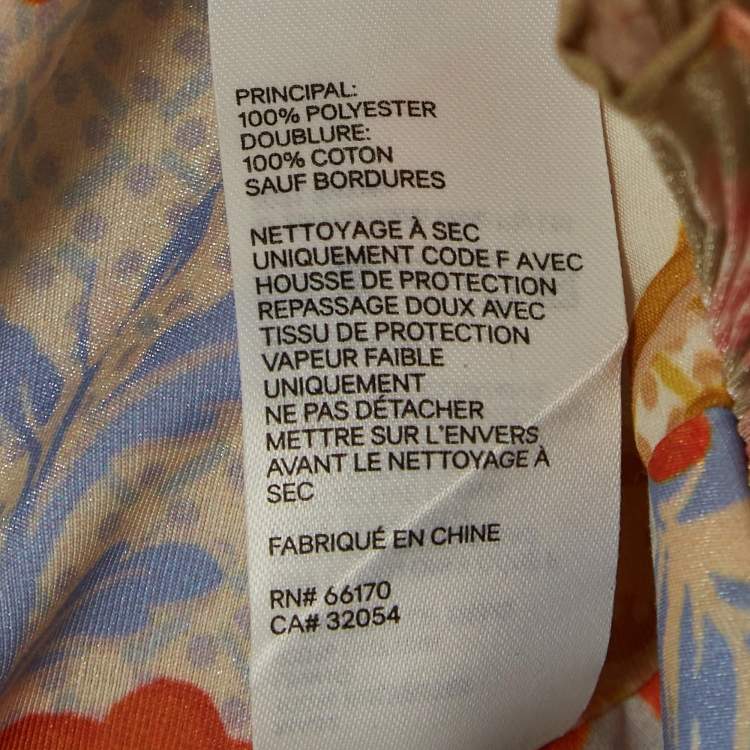 Pre Owned Zimmermann Yellow Postcard Print Plisse Crop Top M