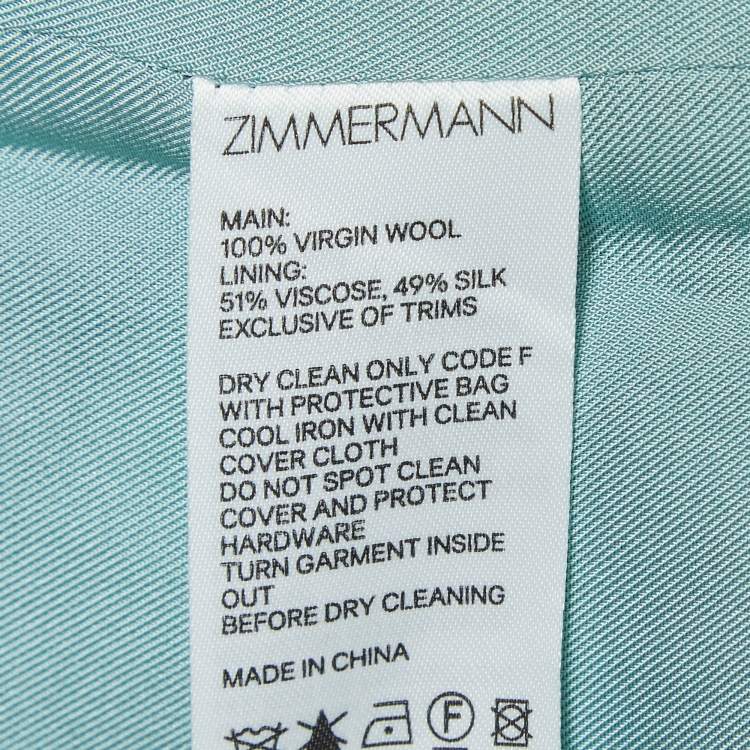 Pre Owned Zimmermann Blue Wool Colorblock Pattern Track Suit Set S