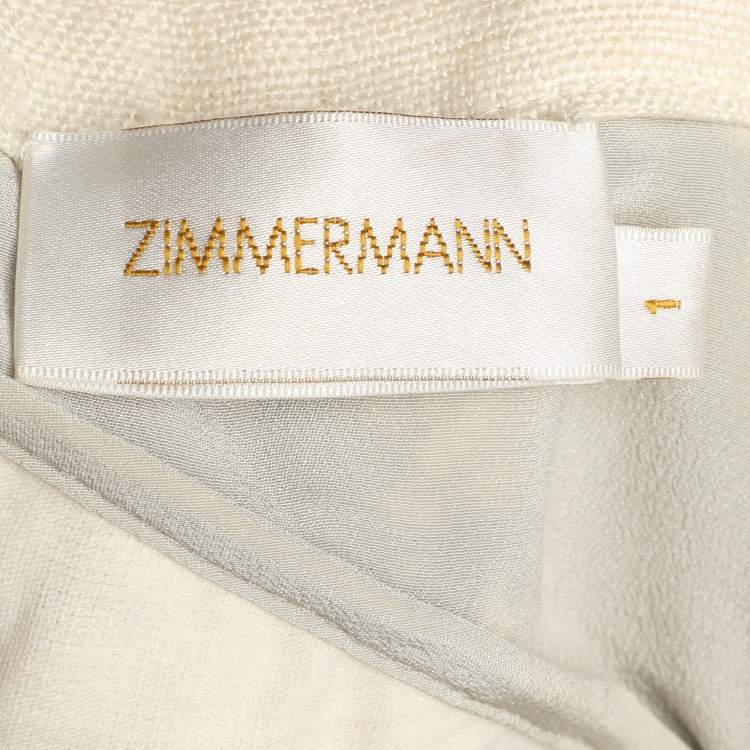 مملوكة مسبقًا Zimmermann Grey Floral Embroidered Silk Maxi Skirt M