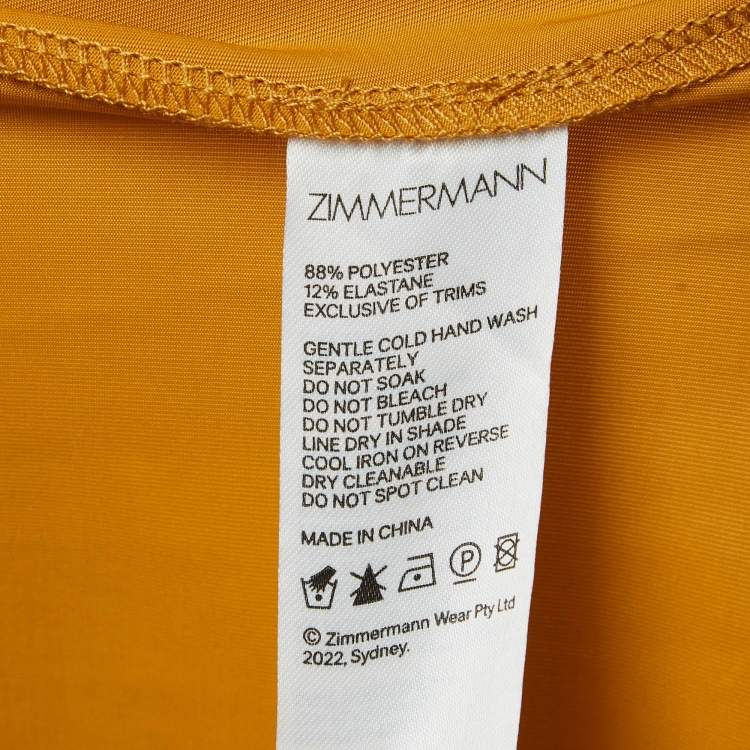Pre Owned Zimmermann Yellow Paisley Lace Anneke Mini Dress XS