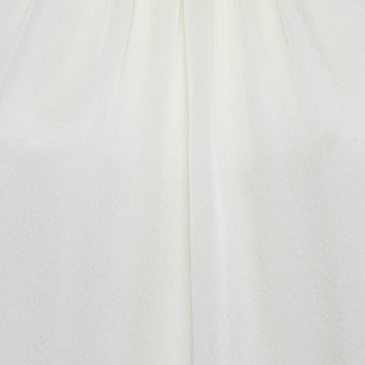 Pre Owned Zimmermann Off-White Satin Tie-Up Neck Sleeveless Blouse M