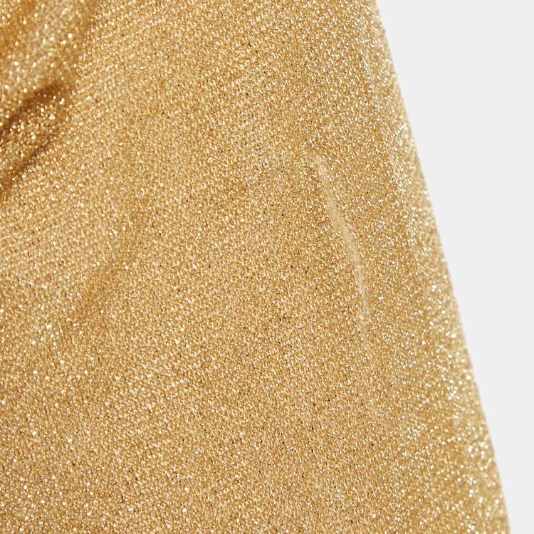 Pre Owned Zimmermann Gold Lurex Knit Maxi Dress XL
