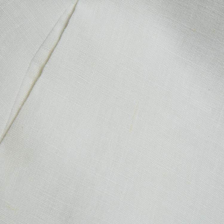 Pre Owned Zimmermann White Linen Cut-Out Mini Dress M