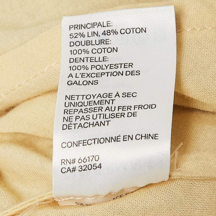 Pre Owned Zimmermann Yellow Floral Print Lace Trim Off-Shoulder Mini Dress M