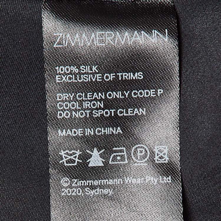 Pre Owned Zimmermann Black Silk Satin Wrap Mini Dress XS