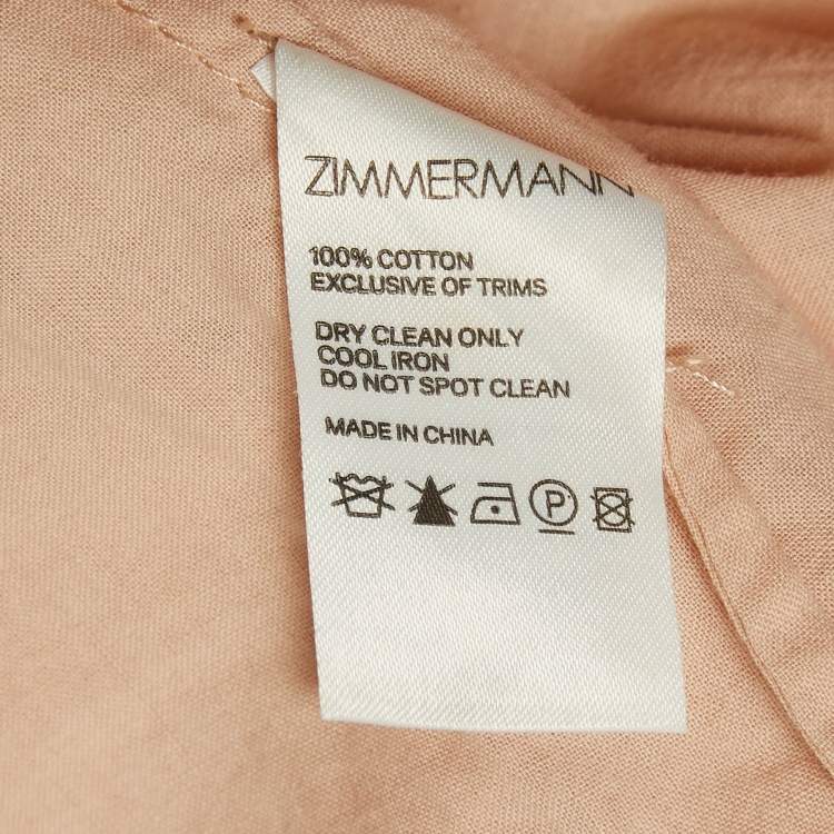 Pre Owned Zimmermann Ivory White Cotton Jaya Wave Midi Dress S