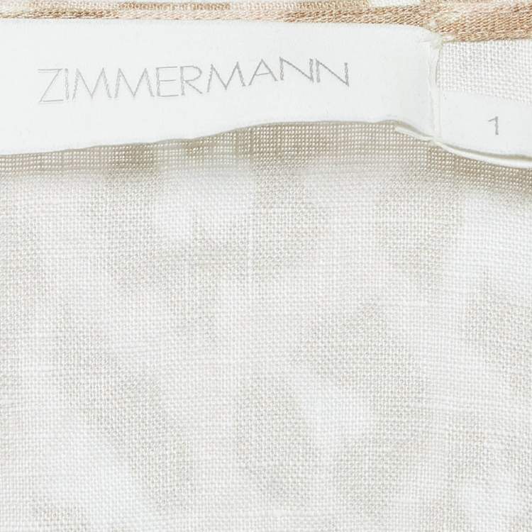 Pre Owned Zimmermann Pink Animal Print Button Front Mini Dress S