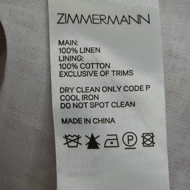 Pre Owned Zimmermann Cerise Ditsy White Carnaby Print Tie-Up Shoulder Midi Dress S