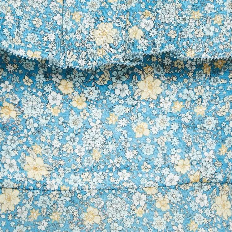 Pre Owned Zimmermann Blue Floral Print Off-Shoulder Midi Dress S