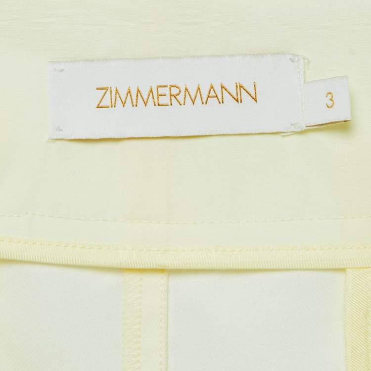 مملوكة مسبقًا Zimmermann Yellow Cotton Pleated Shorts L