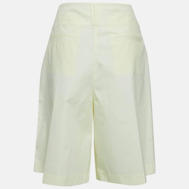 مملوكة مسبقًا Zimmermann Yellow Cotton Pleated Shorts L